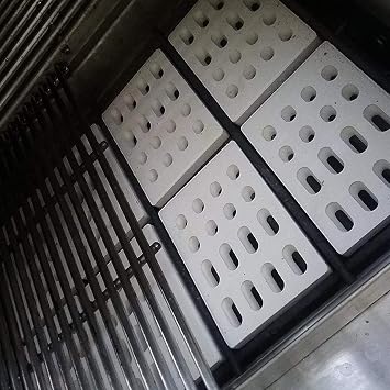 8-Pack Ceramic Briquettes, Stainless Steel, Unflavored, Grill Ceramic Briquettes, Replacement Parts for Barbeques Galore Grand Turbo, Members Mark, Grand Hall Gas Grills