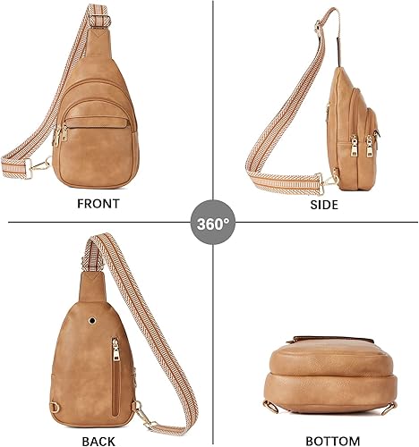 Miniatura 8 de BOSTANTEN - Bolso bandolera pequeño para mujer, bolso cruzado de cuero, riñonera, cangurera para viajes