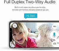 Vista 4 de Zmodo 1080p Paquete de 3 mini cámaras WiFi, audio bidireccional, monitor de bebé de video, negro con blanco, 3 unidades (paquete de 1)