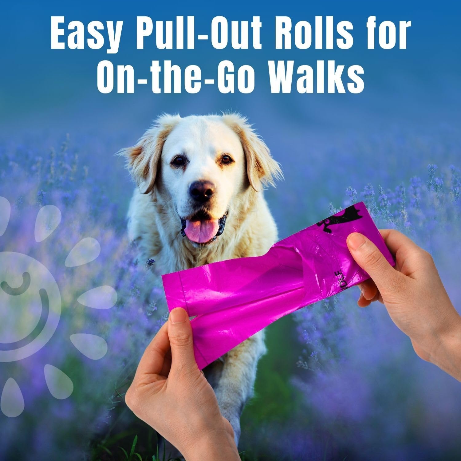 PET N PET, Dog Poop Bags on Refill Rolls with Tie Handles USDA 41% Plant-Based Lavender Scented 210 Count - Image 3