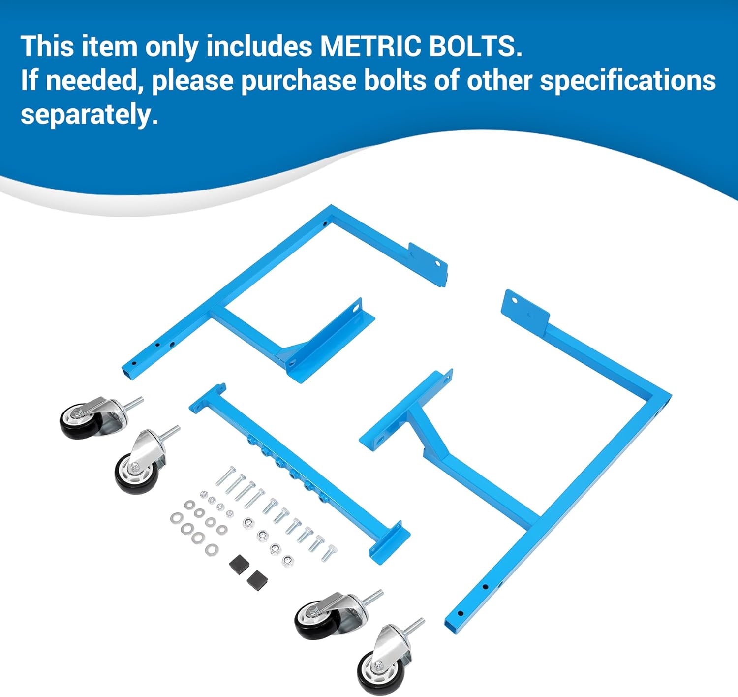 KUAFU Engine Cradle w/Swivel Casters Compatible with Ford Small Block 1000 LBS Weight Capacity Mover Repair Rebuild Heavy Duty Steel Powder Coated - Light Blue