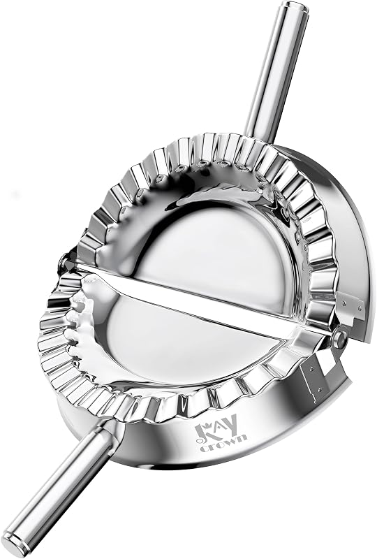 KAYCROWN Prensa de empanadas de 6 pulgadas, cortador de masa de acero inoxidable para empanadas, bolas de masa, ravioles, pierogi, pérdidas de balón, calzone (XL: 6 pulgadas)