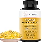 NovaGold Omega 3 Fish Oil - 2000mg High Strength EPA DHA Supplement - Burpless, Easy to Swallow Softgels - Supports Heart, Brain, Joints, Immune & Skin - Non-GMO - 120 Liquid Capsules