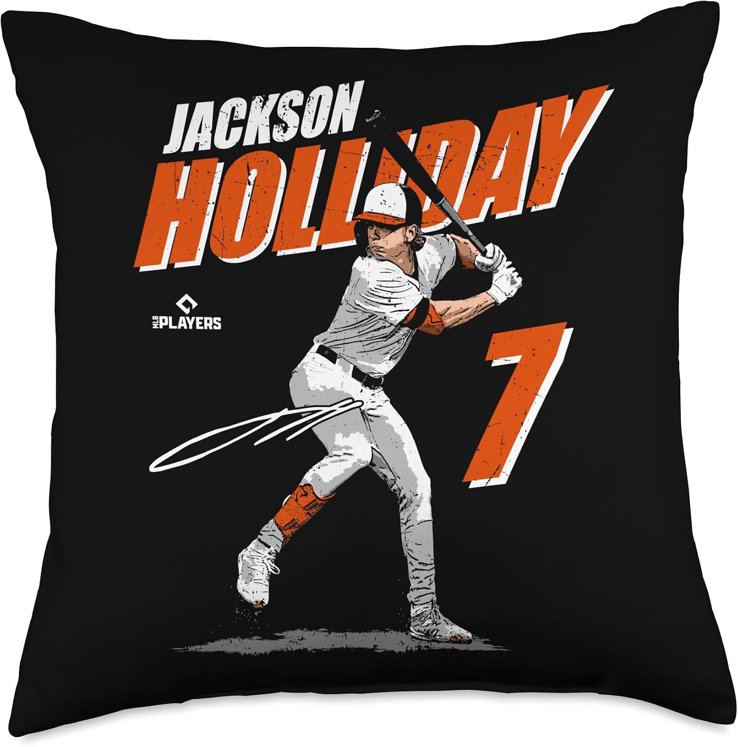 Jackson Holiday | Baltimore Baseball Players | MLBHOL3001 Throw Pillow