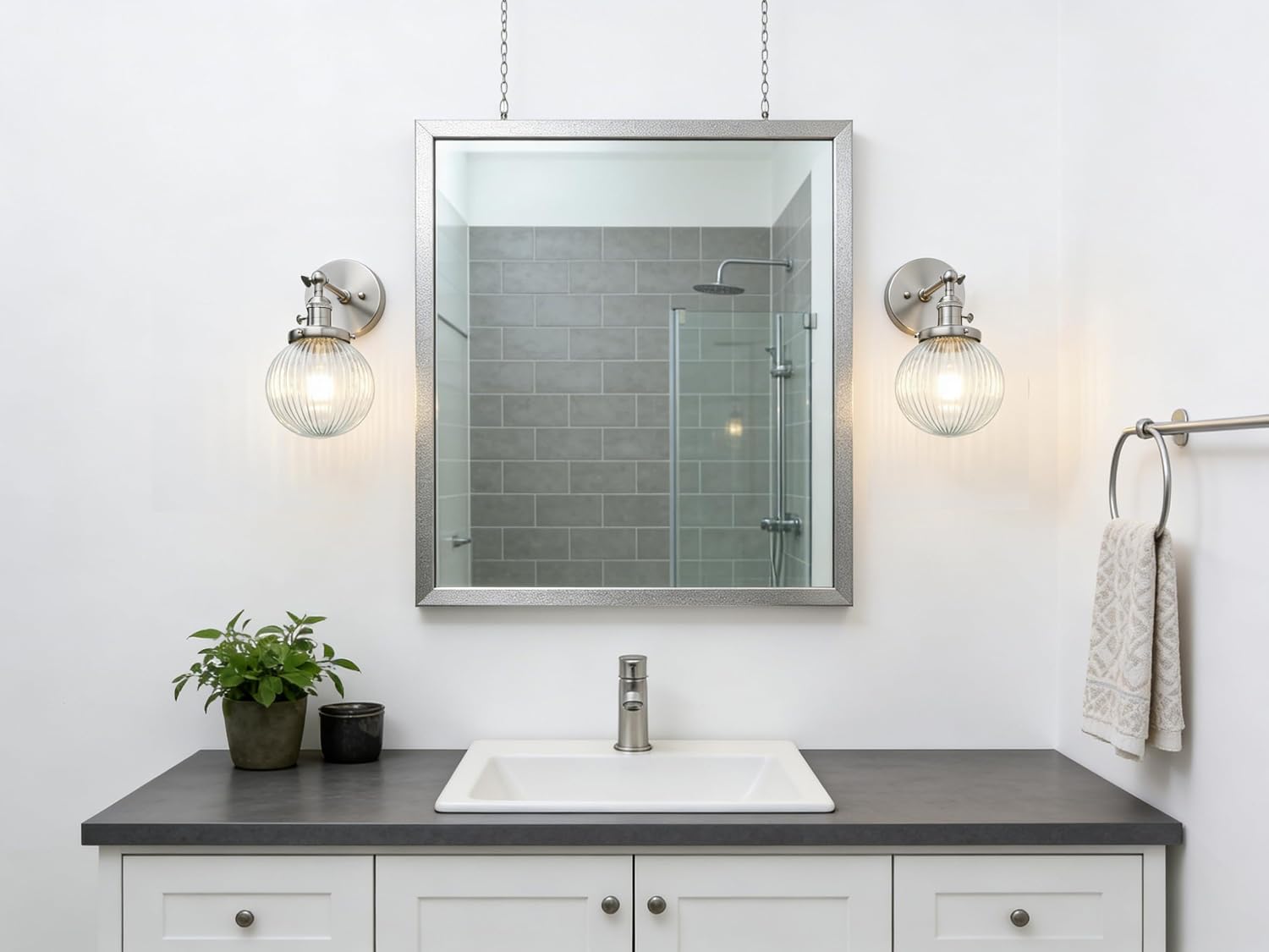 PERMO Sconce with Switch Industrial Gold Wall Sconce Lighting with Ribbed Globe Lampshade (Brushed, 1 Light-Hardwired)