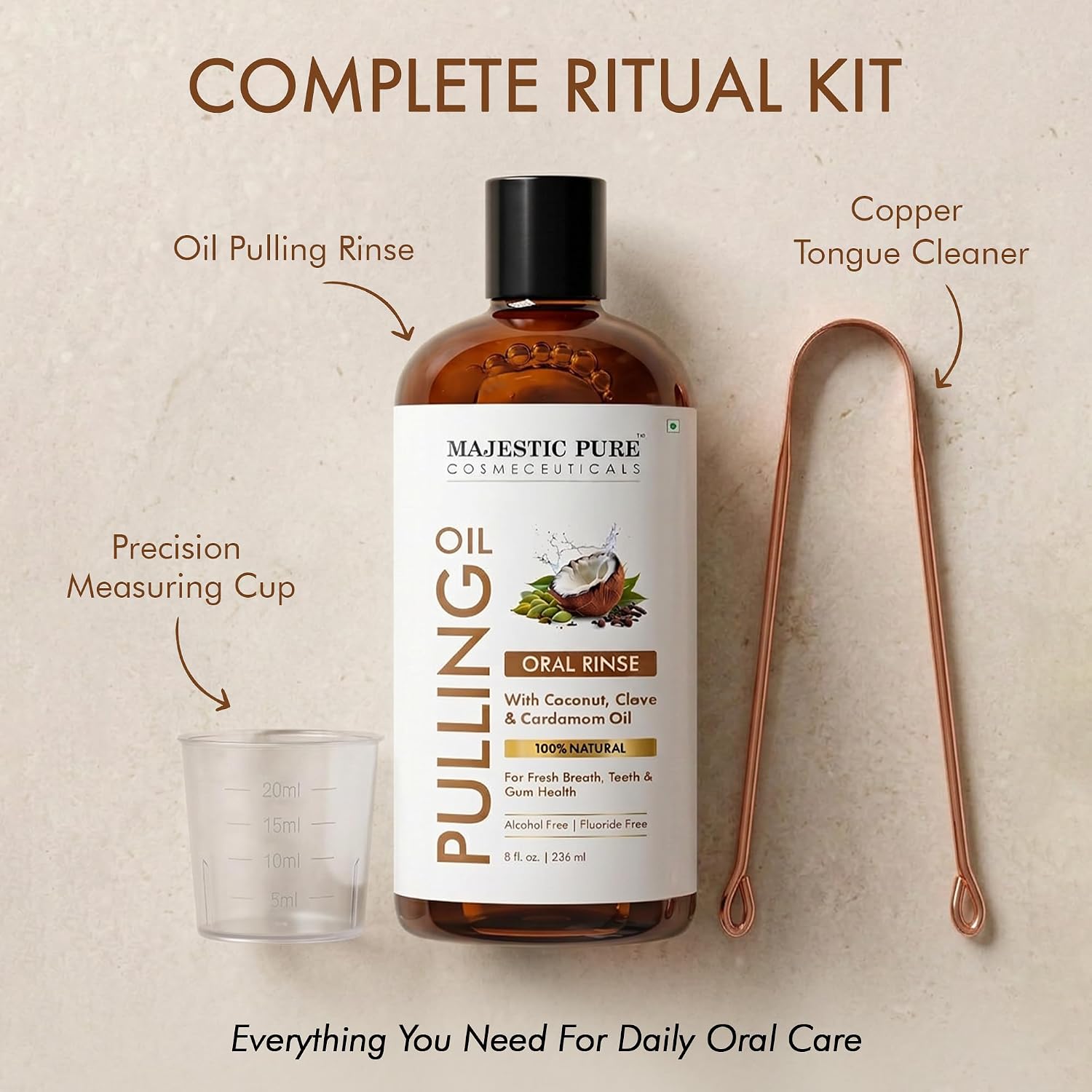Majestic Pure Oil Pulling Set 100% Natural- 8 Fl Oz image 5