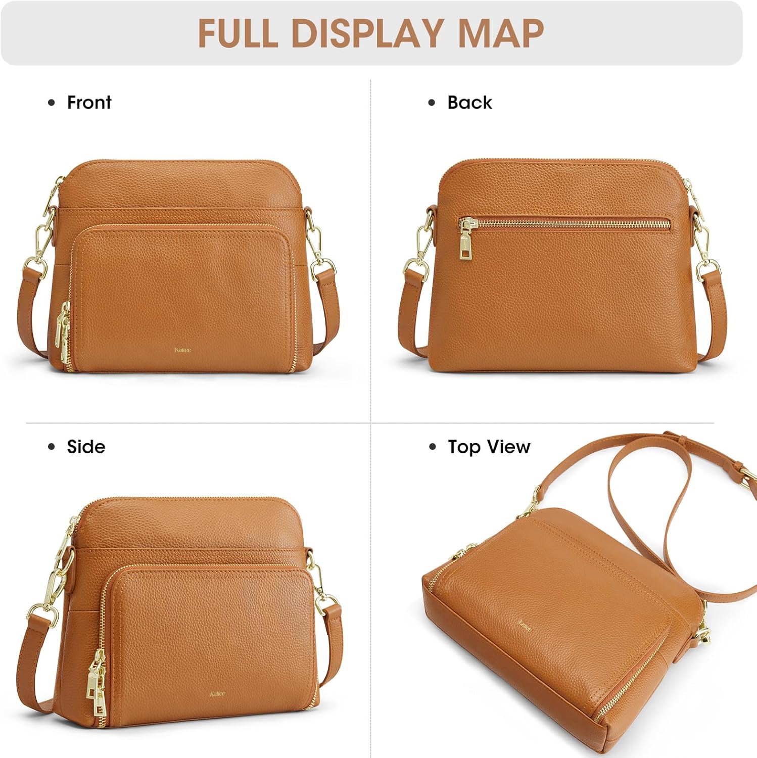 Kattee Small Crossbody Shoulder Bag for Women, Women's Genuine Leather Crossbody Purse with RFID Wallet - Image 7