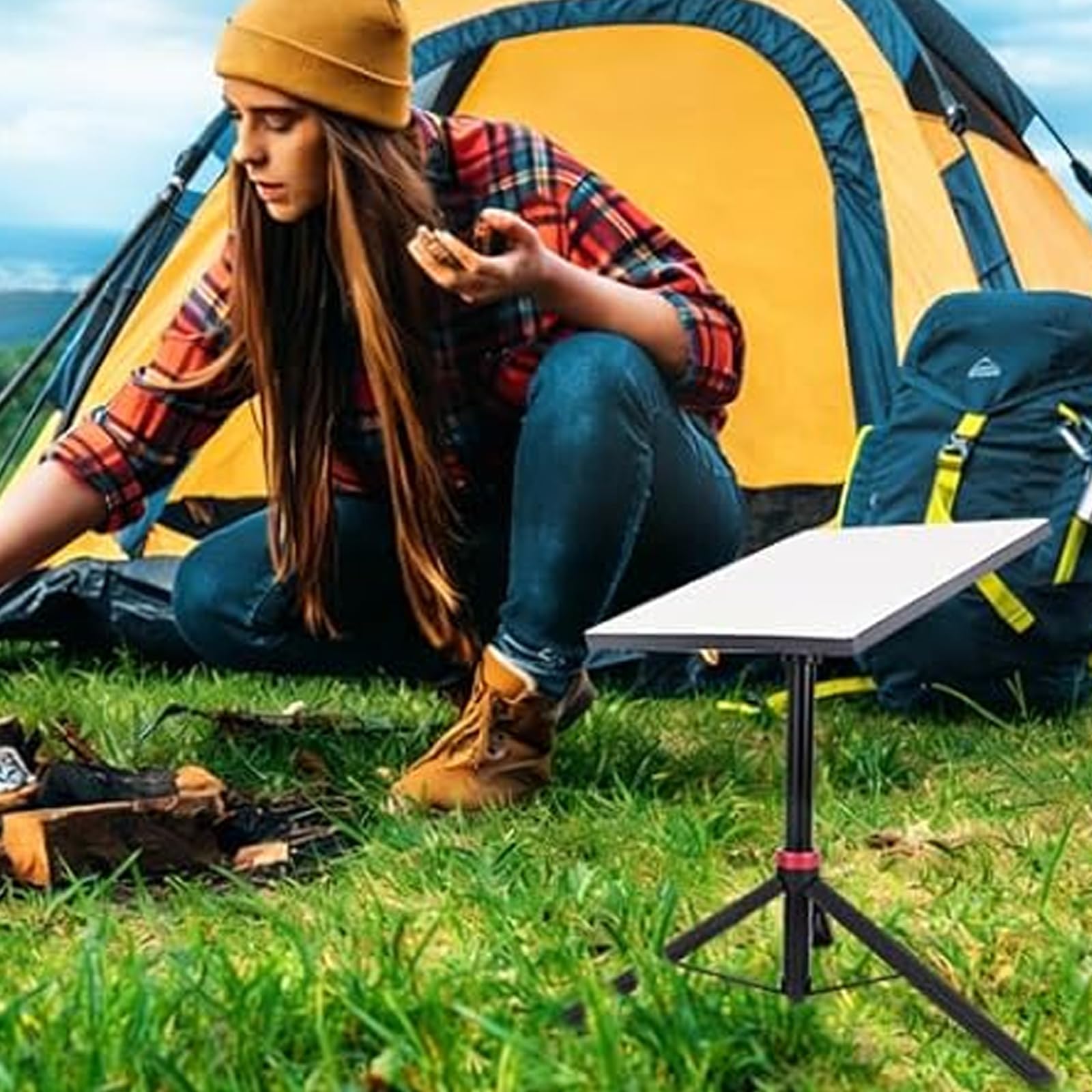 Trépied adaptateur pliable portable en aluminium léger et facile à transporter pour voyage, camping, utilisation en extérieur