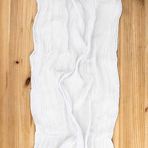 Miniatura 10 de Koyal Wholesale Camino de mesa de estopilla para decoración de boda, tela de gasa de tela transparente para granja rústica, fiesta bohemia nupcial,