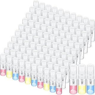 Lallisa 100 Pcs Mini Spray Bottles Clear Glass Perfume Bottles Refillable Fine Mist Spray Bottles Empty Fragrance Sample S...