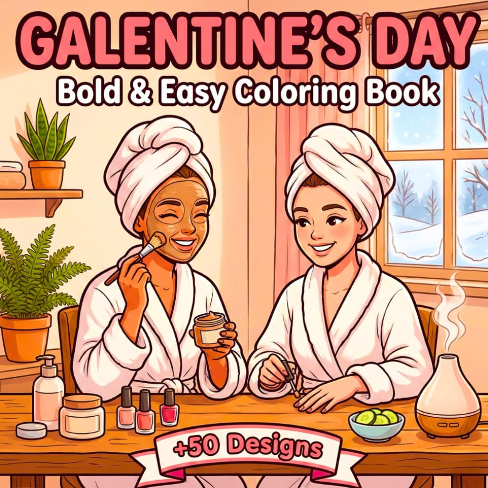 Galentine’s Day: Friendship & Cozy Moments Coloring Book for Adults & Teens Cute Hangouts, Joyful Outings & Simple Designs for Stress Relief & Peaceful Coloring
