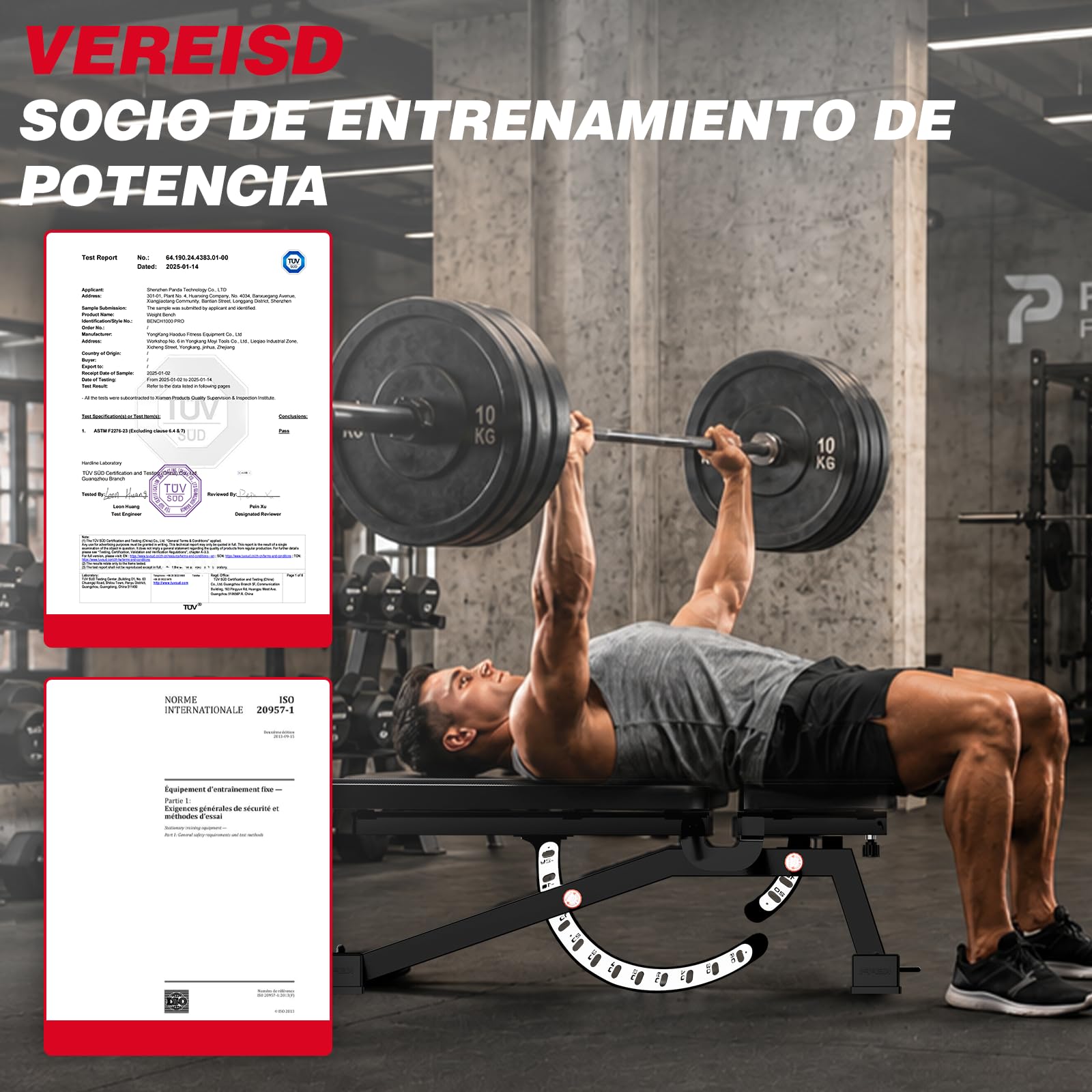Keppi Banco Musculación, con Capacidad de 600 kg, Banco de Pesas Multifuncional y Banco Abdominales para Entrenamiento en Casa, Incluye Sujetapiés Extraíble y 12+3 Ajustes - Bench1000 Pro
