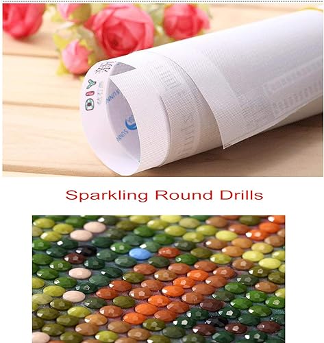 Miniatura 3 de YiKue Kits de pintura de diamantes para adultos y niños, pintura artística de diamantes con diamantes, caniche, perro, café, bricolaje, 5D, redondo,