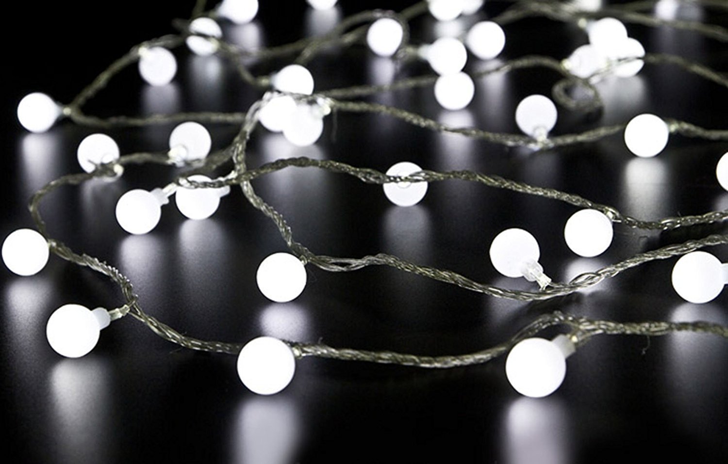 DINOWIN Solar Ball String Lights, 7M 50 LED White Globe Light Fairy for Christmas,Party,Wedding,New Year,Garden,Fence,Patio,Lawn Decorations,etc. (White)
