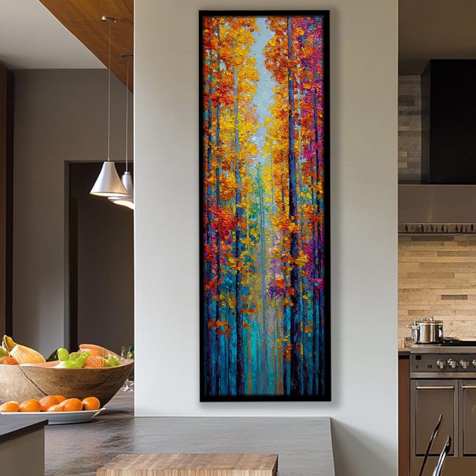 Toile longue arbre moderne impression botanique 40x120cm - 8