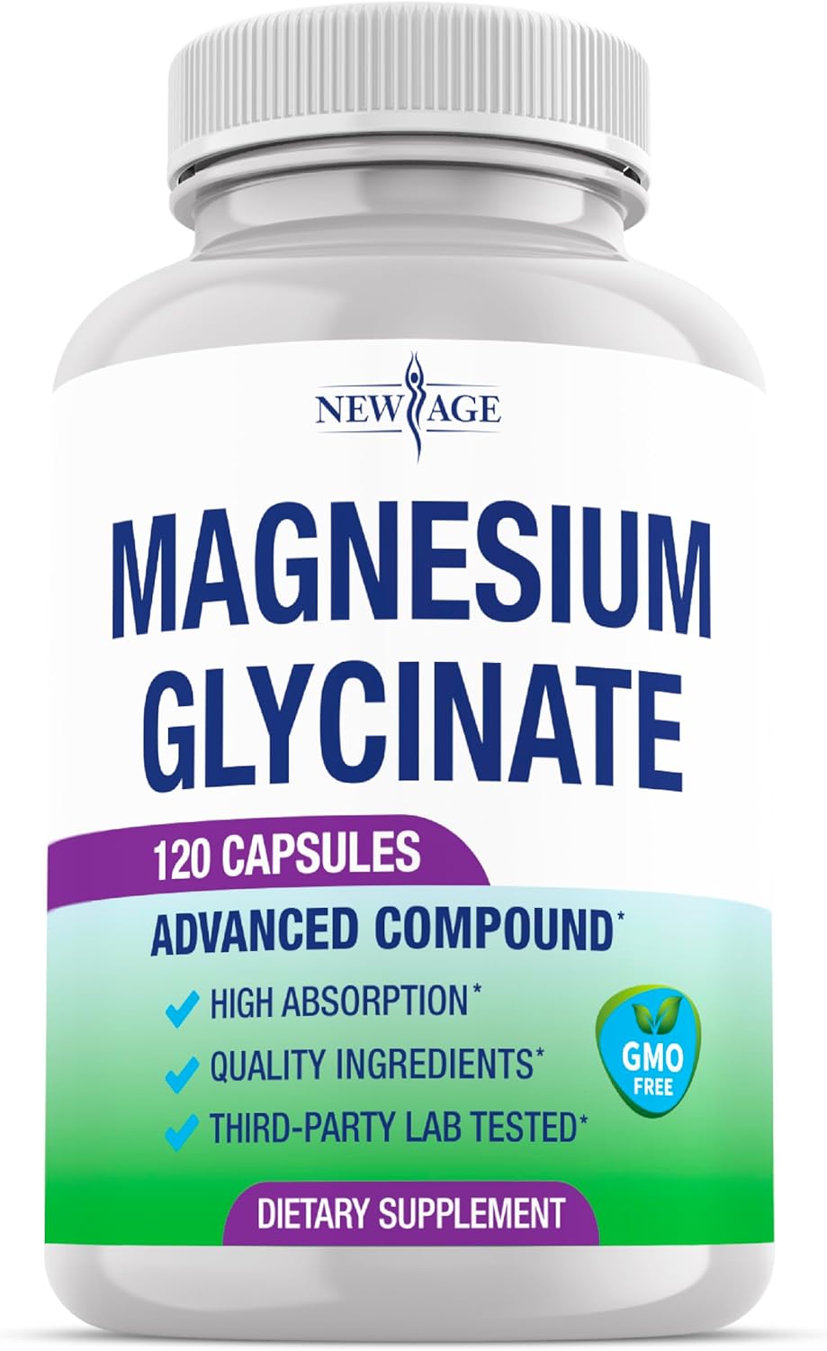 Magnesium Glycinate 500mg | 90mg Elemental Magnesium Supplement- High Absorption, Non Buffered, Non-GMO & No Gluten - Muscle & Bone Health - 360 Vegan Capsules