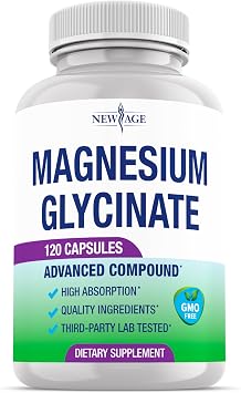 Magnesium Glycinate 500mg | 90mg Elemental Magnesium Supplement- High Absorption, Non Buffered, Non-GMO & No Gluten - Muscle & Bone Health - 120 Vegan Capsules