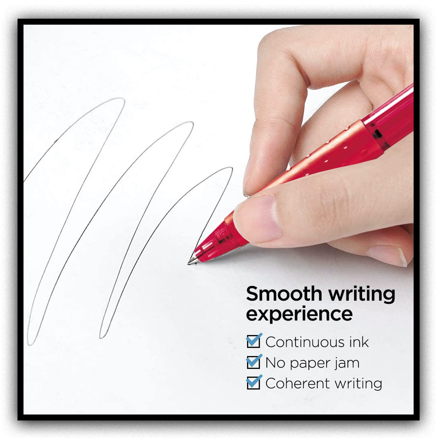 Glamza Ballpoint Pens 0.7mm Red Ink Retractable Writing Pens Multipack Bulk x50 (Model IJ300), 1 count (Pack of 50) - Image 3
