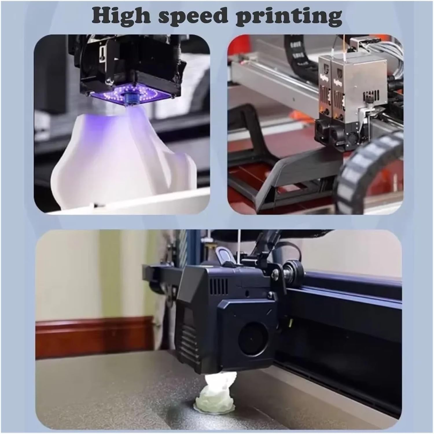 Compatible with Tideboom PLA 3D Filament 1.2KG High Speed PLA 3D Printer Filament High Flow Speedy Matte Effect 3D Printing Mateials Pla(Blue)