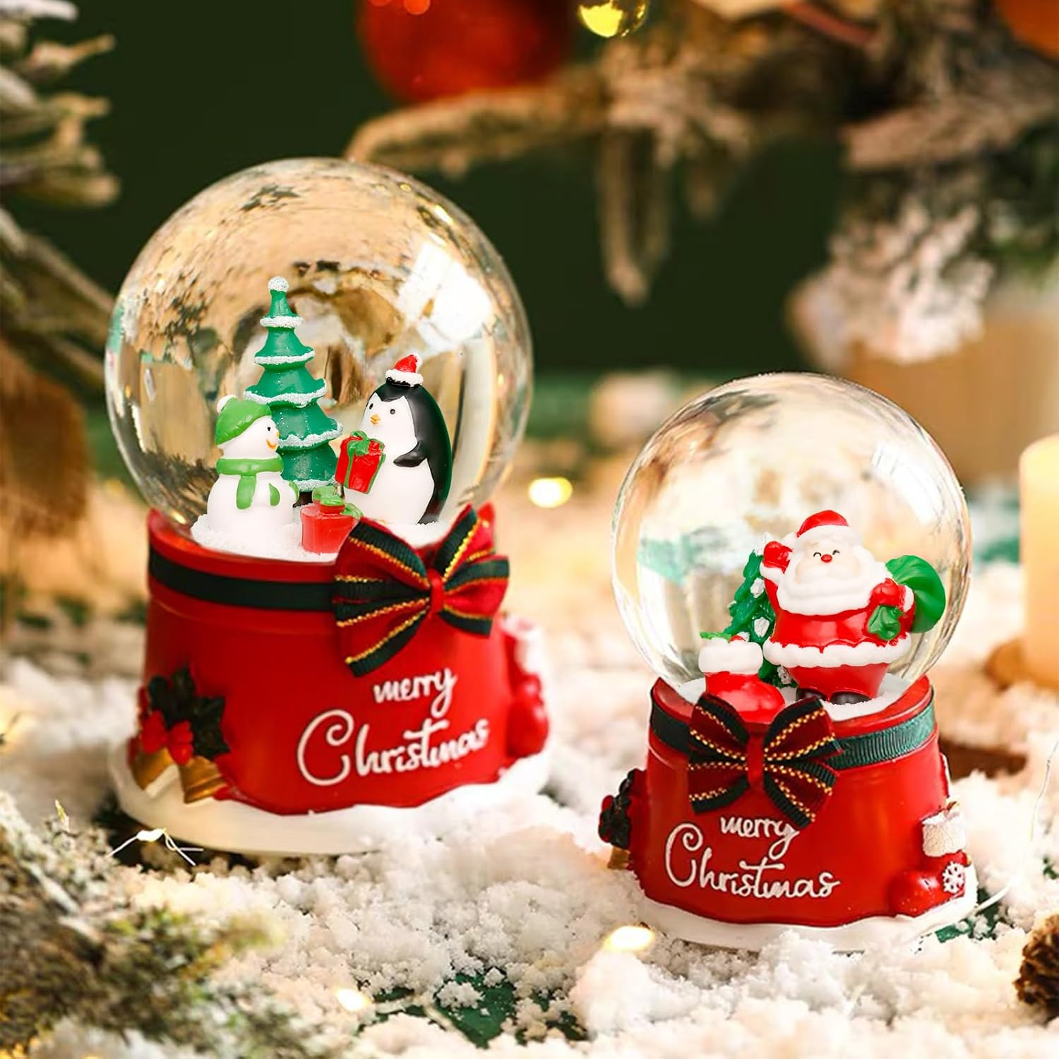 Bbiamsleep 40 Pcs Mini Resin Christmas Figures Miniature Christmas Figurines Xmas Miniature Ornaments Snow Globe Figurines for Fairy Garden Xmas Snow Globes Village Decor - Image 5