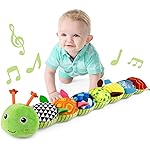 LIGHTDESIRE Baby Toys Musical Caterpillar,Infant Stuffed Animal Toy with Crinkle and Rattles,Soft Sensory Toys with Textures for Tummy Time Newborn Boys Girls 0 3 6 12 Months(Green)