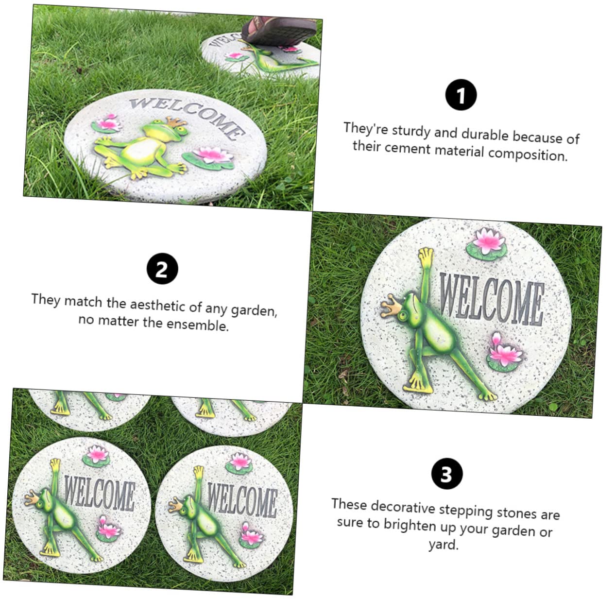 Kisangel Pietre da Giardino in Cemento Verde per Percorso Decorativo Funzione Camminamento, Lastricato Esterno per Paesaggio e Cortile