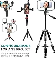 Vista 3 de Movo iVlog5 - Kit de vlogging de director para iPhone - Kit de inicio compatible con Lightning YouTube - Accesorios: trípode, soporte para teléfono