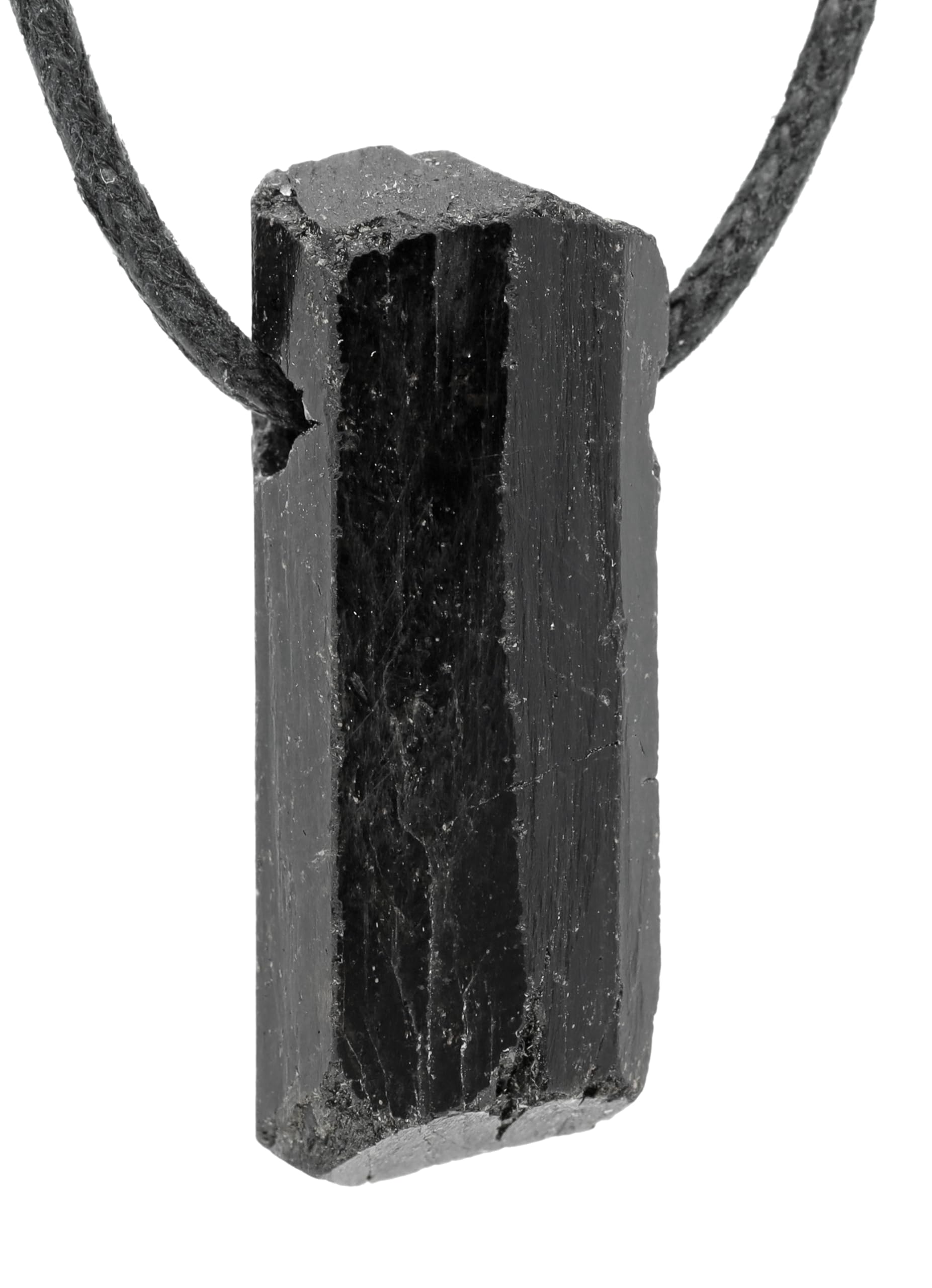Lebensquelle Plus Black Tourmaline Pendant with Leather Cord, Halbedelstein, Crystal, Halbedelstein, Crystal