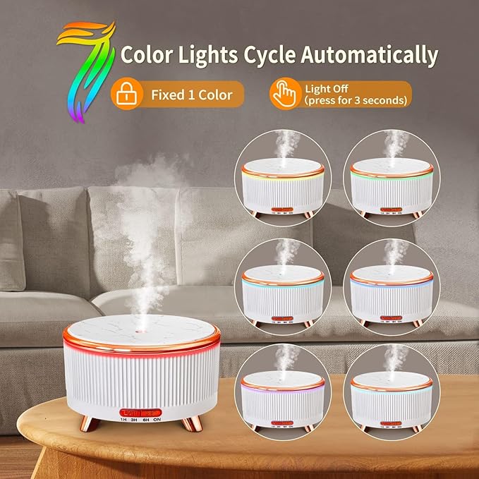 Difusor de Aromas Eléctrico 500ml con Control Remoto Blanco miniatura 4