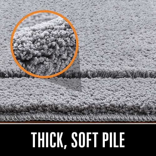 Miniatura 8 de LOCHAS Alfombras de baño luminosas antideslizantes de 24 x 60 pulgadas, extra suaves y cómodas, alfombras de baño absorbentes de microfibra gruesa