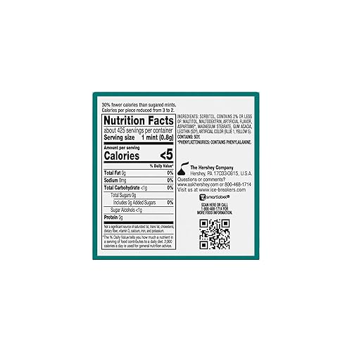 Vista 3 de ICE BREAKERS Menta sin azúcar, gaulteria de 1.5 onzas (paquete de 8) y rompehielos sin azúcar, menta fresca, 1.5 onzas (paquete de 8)