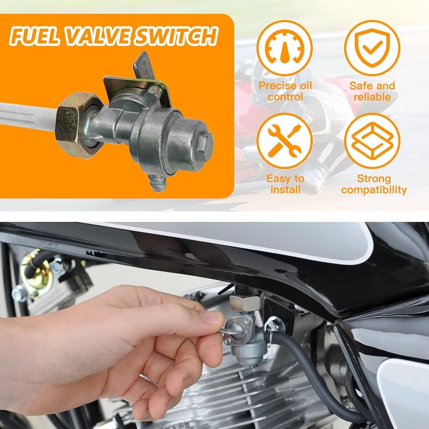 New Fuel Tank Gas Petcock Valve For HONDA CRF230L 2008-2009 16950-KCZ-931 18x1mm