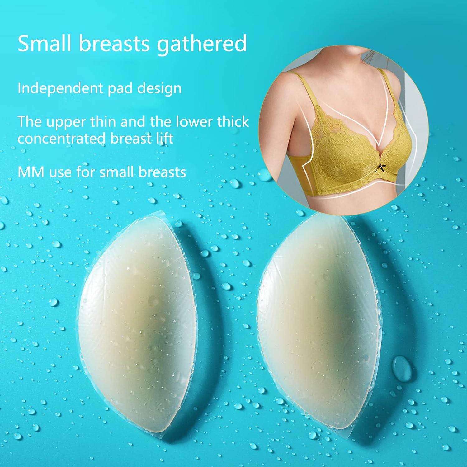 Bikini Swimsuit Triangle Chest Pad Silicone Chest Pad Bra Insert Thickened Pad Chest Bra Padding Pad Insert Slightly Push Up Breast Pads D
