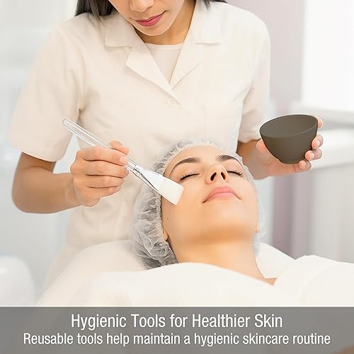 Miniatura 4 de APPEARUS Juego de 6 tazones de silicona para mascarilla facial, herramienta de mezcla de mascarillas profesionales para spa (gris oscuro)