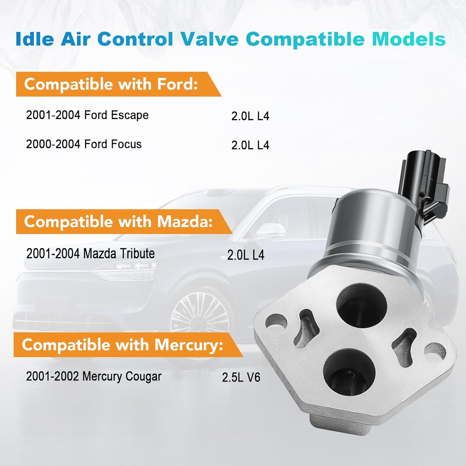 NPAUTO Idle Air Control Valve AC241 Compatible with Ford Escape 2000-2004, Focus 00-04 2.0L 2.5L, Mazda Tribute Mercury Cougar 2000 2001 2002 2003 2004