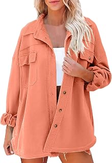 JINGAN Womens Waterproof Jackets Women Casual Jacket Long Sleeve Button Shirt Trench Coat Solid Color Jacket Winter Jackets Women Down Jacket Repair Patch