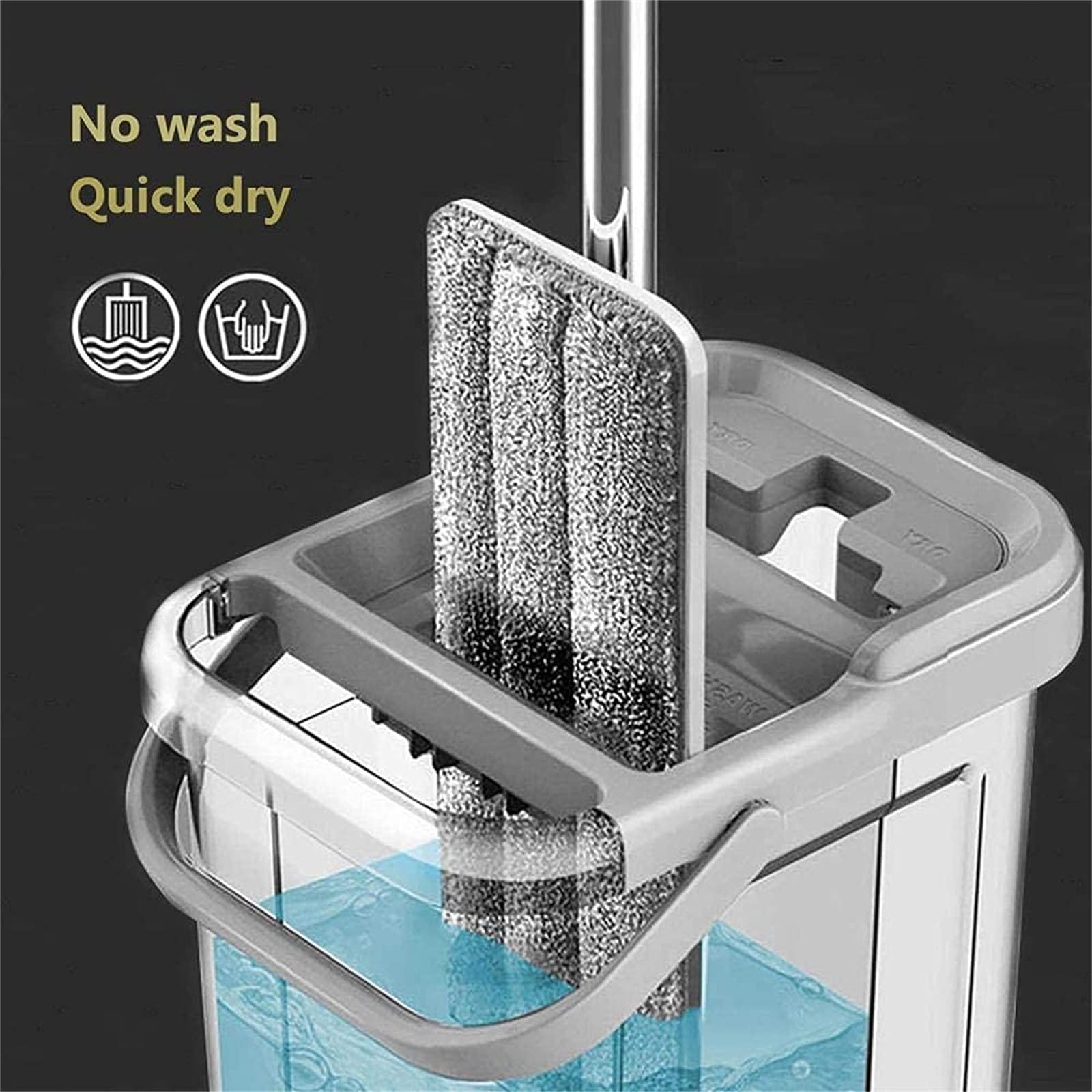 Vileda Kit Ultramax Complete mop en emmer-set, platte mop set met dweil, platte bezem en microvezelhoes, verwijdert meer dan 99% van de bacteriën met alleen water, wij houden van zuiverheid
