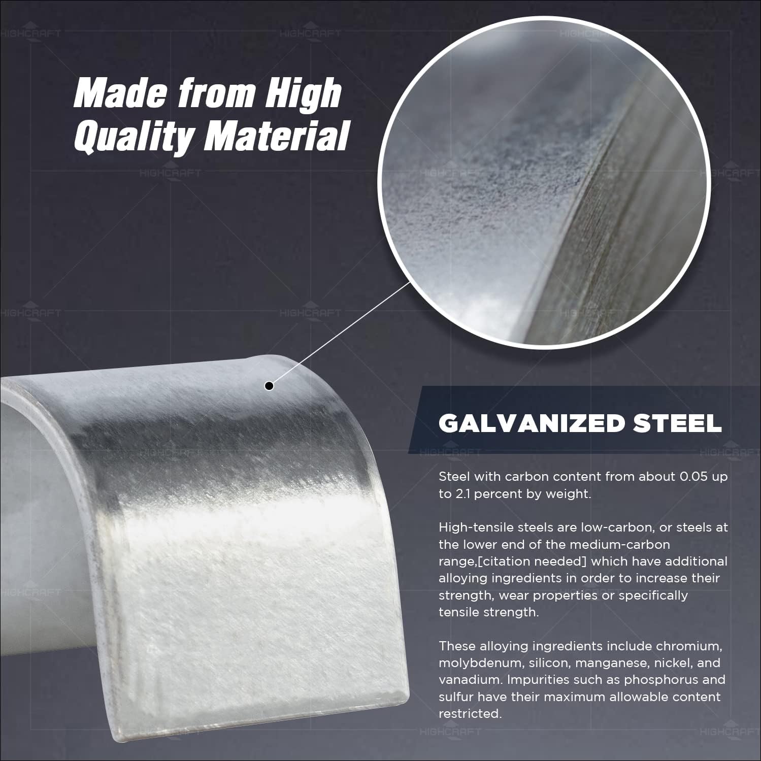 Highcraft QQT-H34-100 One Hole Pipe Strap U-Bracket, 3/4 Inch, Galvanized Steel-100 Pack
