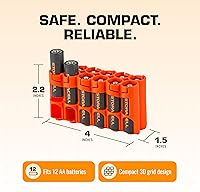 Vista 6 de Soporte para 12 baterías Storacell, AA Powerpax, color amarillo.