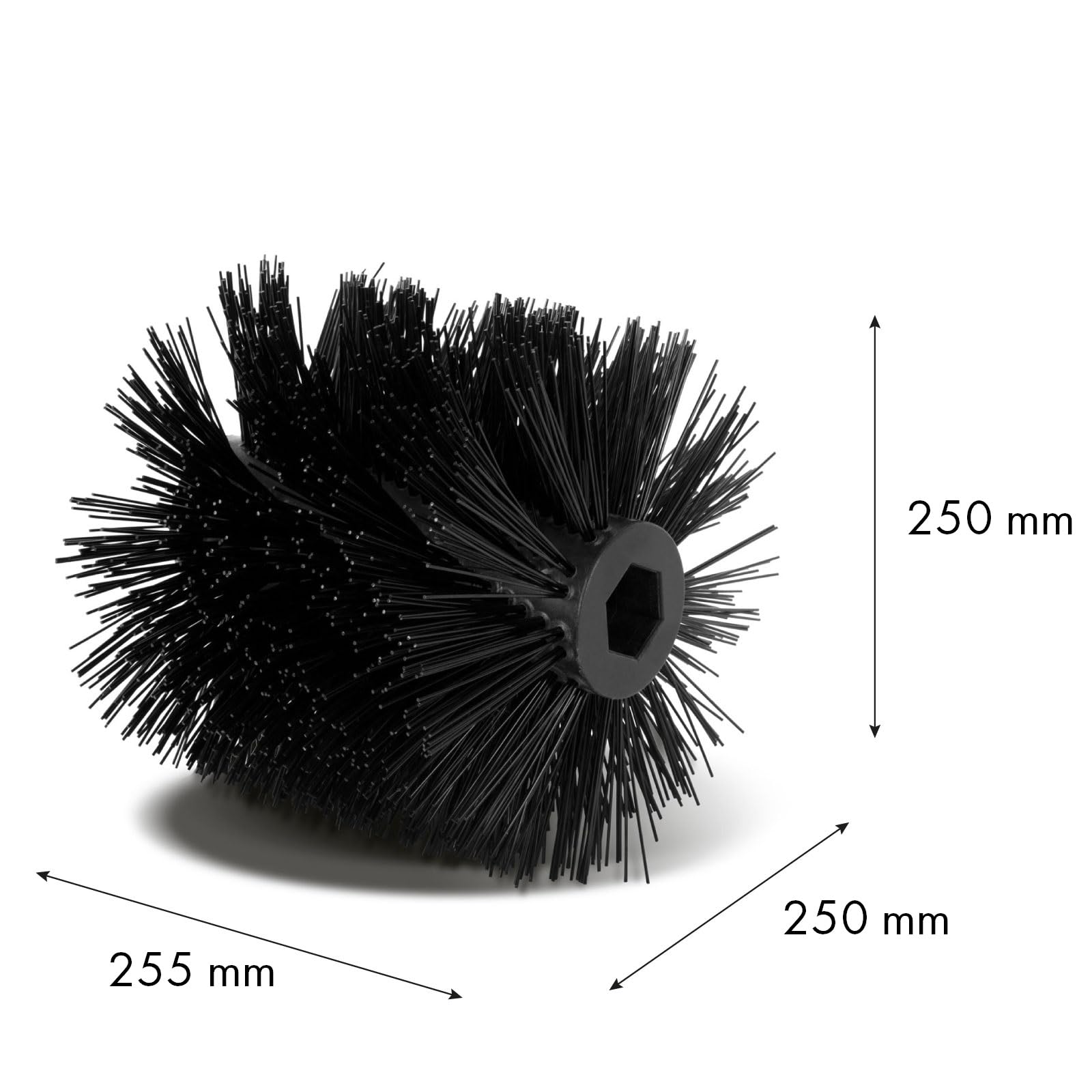 EBERTH Walec zamiatarki do zamiatarki spalinowej, szerokość 255mm, 1 z 2 stron, część zamienna szczotki do zamiatarki wykonana z tworzywa sztucznego z twardym włosiem, mokrych i zaśnieżonych warunkach