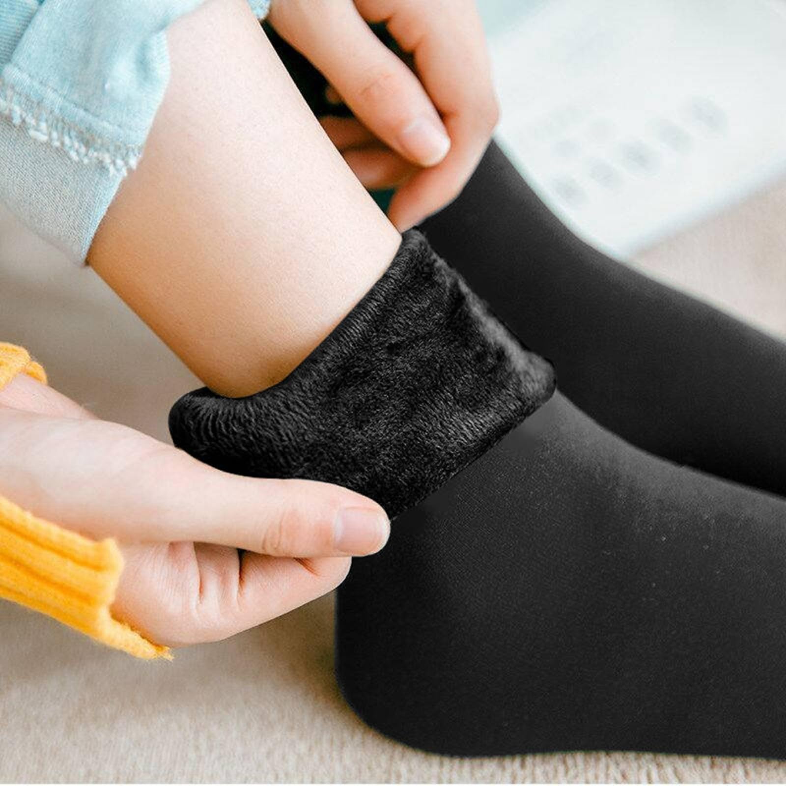Calcetines De Invierno Para Mujer - Moda Negro 30 Pares Calcetines De Piso De Terciopelo Cálidos Para Mujer Otoño E Invierno Calcetines Suaves Elásticos Engrosados ​​Calcetines De Nieve Trans
