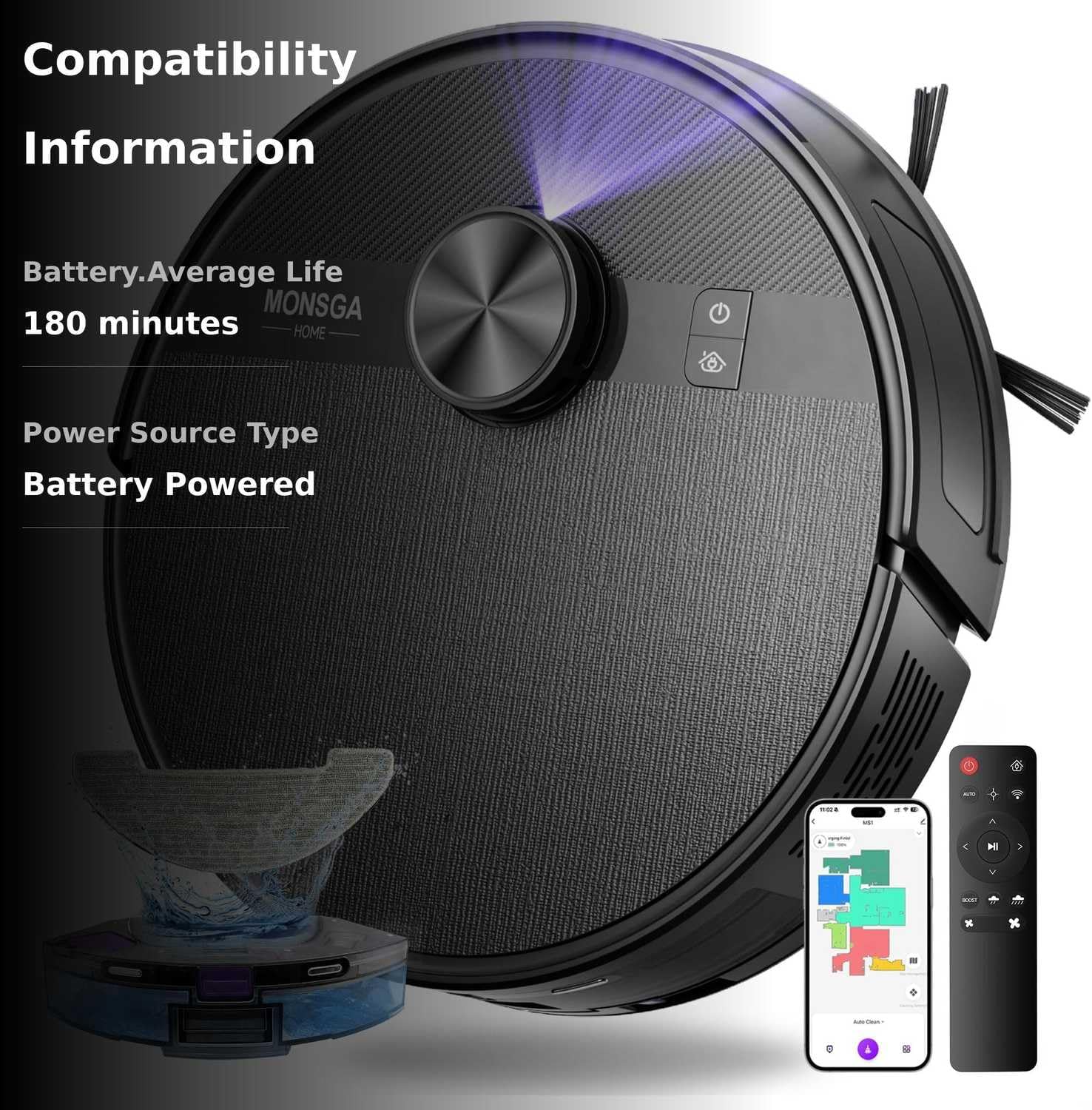 MONSGA Robot Vacuum Mop 7000Pa LiDAR