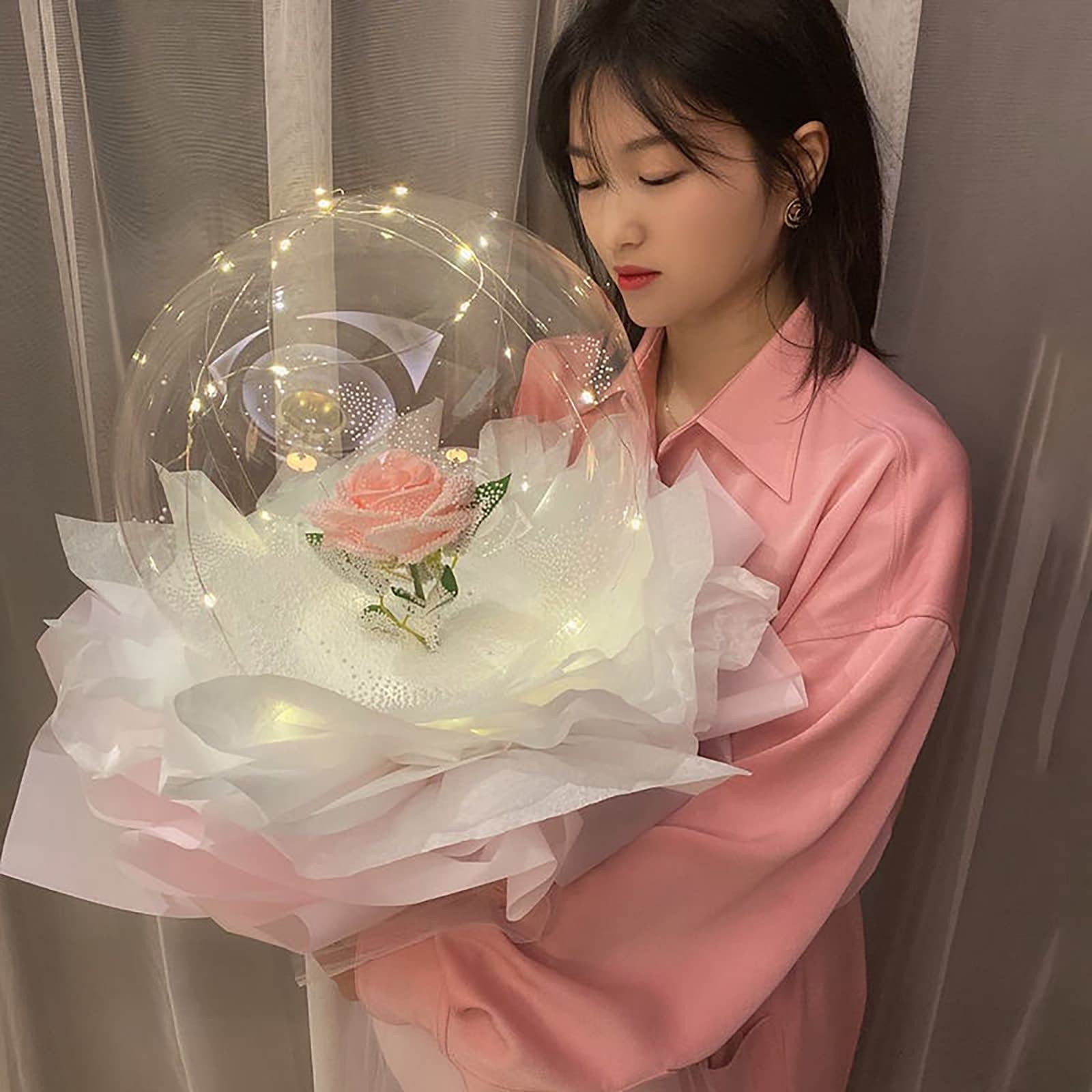 ルミナスバルーン ローズブーケ フラワー 花束 造花 バラ バレンタインデー ルミナスバルーン ローズブーケ フラワー 花束 造花 バラ