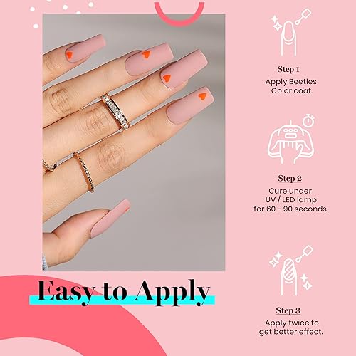 Miniatura 502 de Beetles - Esmalte de uñas en gel de 0.5 onzas fluidas (15ml), curado con lámpara LED, extracción por remojo, para arte de uñas, estética