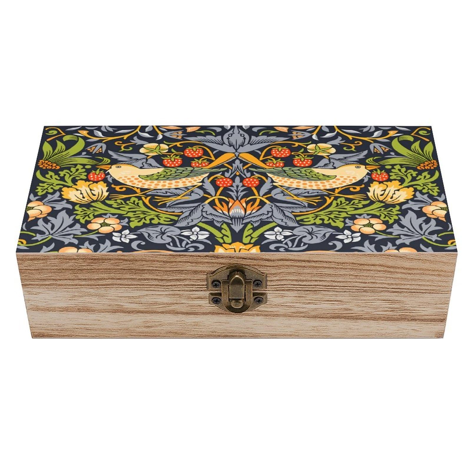 asbwuo Back-to-Back Birds Vintage Wooden Keepsake Box