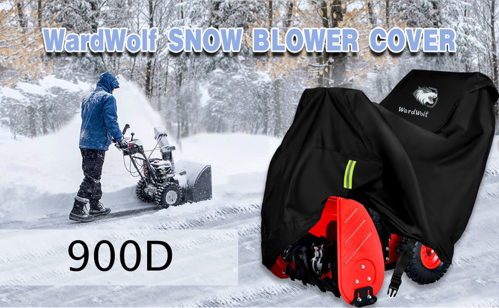 Tough Cover Snow Blower Cover - Standard Size, Basic Black, Waterproof Cover Protection, Heavy Duty Tear-Resistant Marine-Grade Fabric, Universal Fit For Two Stage Snow Blowers