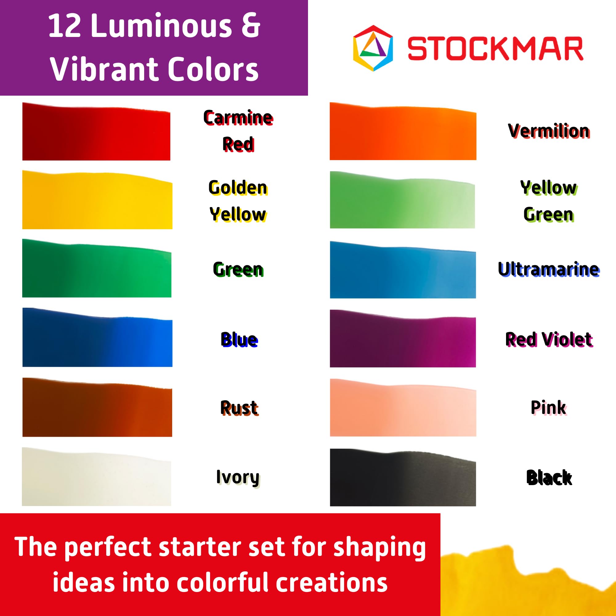 12 Pieces of 250g Set 12 Colors Stockmar/Stockhausen Marr's Beeswax Clay (Japan Import)