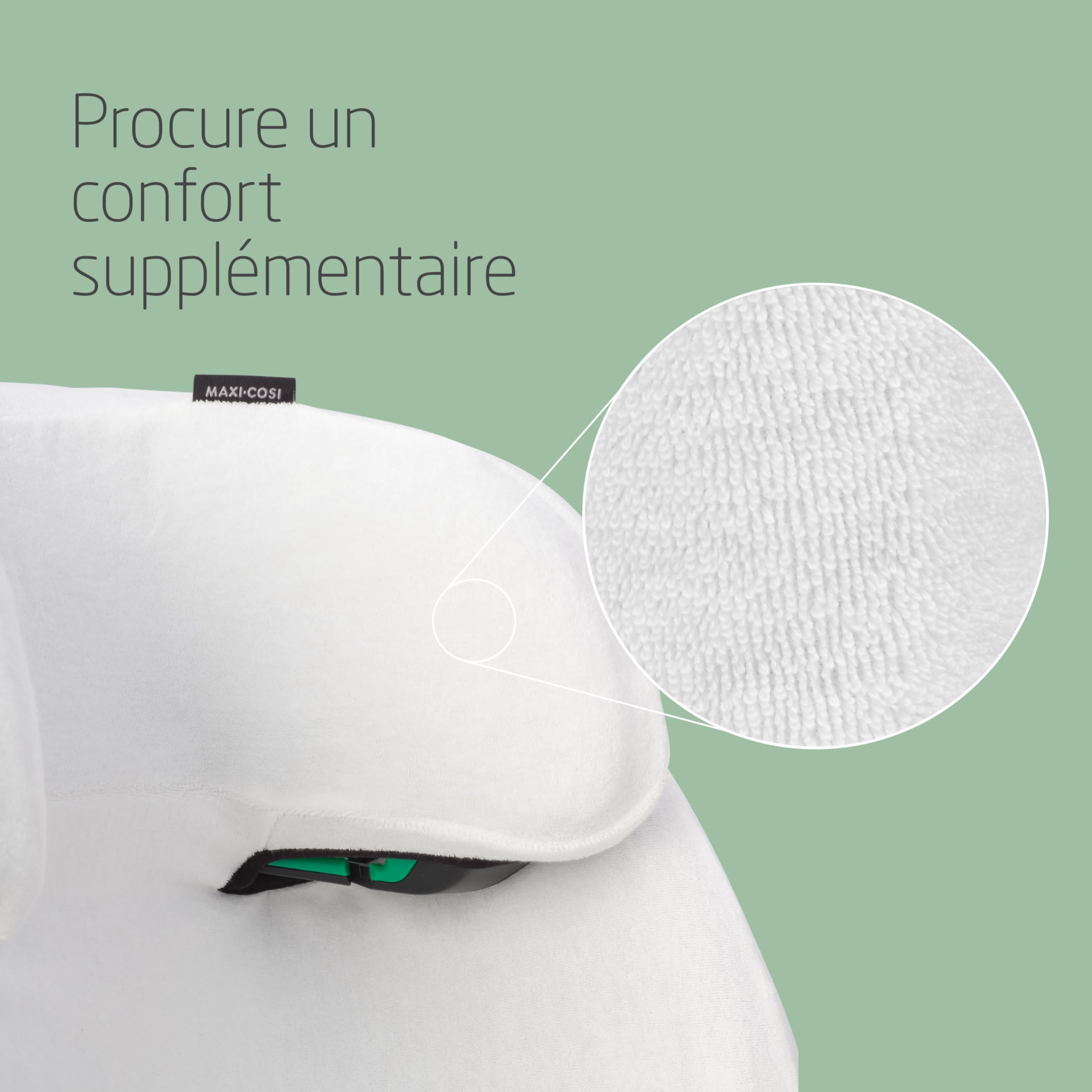 Maxi-Cosi Housse de Siège-Auto en Coton Biologique pour RodiFix M i-Size/RodiFix R i-Size, Matériaux Doux, Respirants et Absorbant L'humidité, Lavable en Machine, Natural White