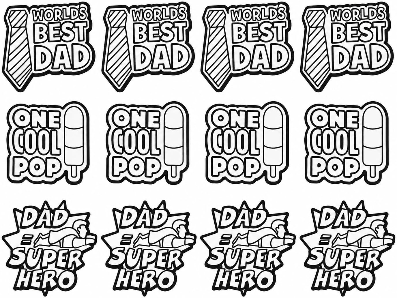Fun Express Color Your Own Fuzzy Father's Day Magnets - Set of 12 - DIY Kids Craft Kits for Classrooms, Sunday School & Daycare | Velvet Art Best Dad Superhero Novelty Magnets, Handmade Keepsake