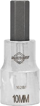 Mayhew Tools 16020 Metric Hex Socket Bit Set, Chrome Plated, 5-Piece